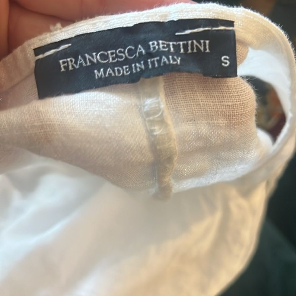 Francesca Bettini White Sheer Sleeveless Linen Dress, size S - Picture 9 of 10